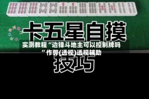实测教程“边锋斗地主可以控制牌吗”作弊(透视)透视辅助