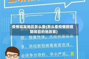 疫情初发地区怎么查(怎么查疫情防控期间目的地政策)