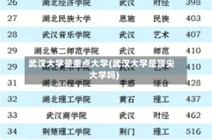 武汉大学是重点大学(武汉大学是顶尖大学吗)