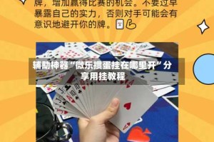 辅助神器“微乐掼蛋挂在哪里开”分享用挂教程