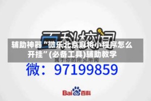 辅助神器“微乐北京麻将小程序怎么开挂”(必备工具)辅助教学