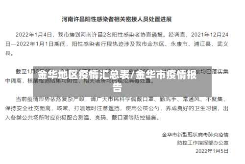 金华地区疫情汇总表/金华市疫情报告-第1张图片