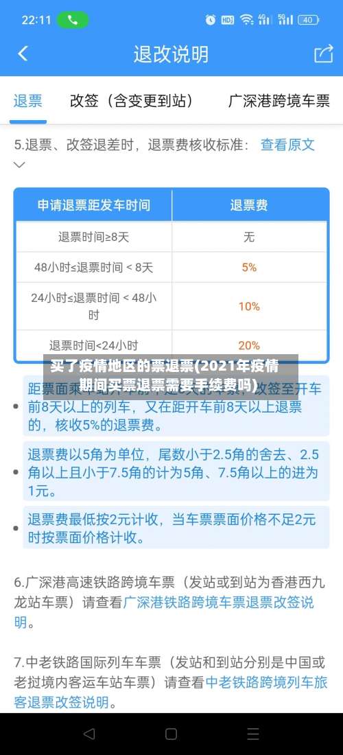 买了疫情地区的票退票(2021年疫情期间买票退票需要手续费吗)-第2张图片