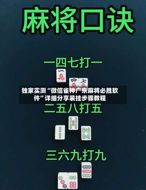 独家实测“微信雀神广东麻将必胜软件”详细分享装挂步骤教程-第3张图片
