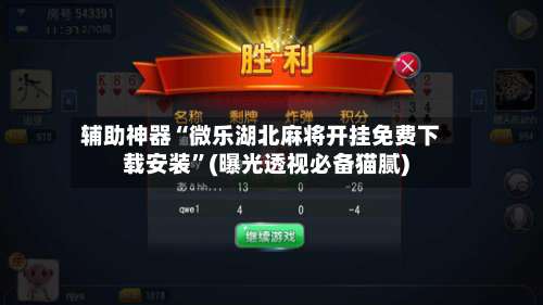 辅助神器“微乐湖北麻将开挂免费下载安装”(曝光透视必备猫腻)-第1张图片