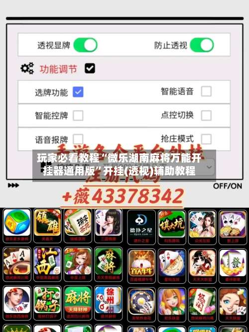 玩家必看教程“微乐湖南麻将万能开挂器通用版”开挂(透视)辅助教程-第2张图片