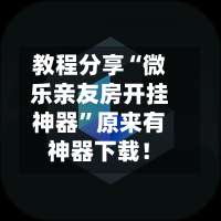 教程分享“微乐亲友房开挂神器	”原来有神器下载！-第2张图片