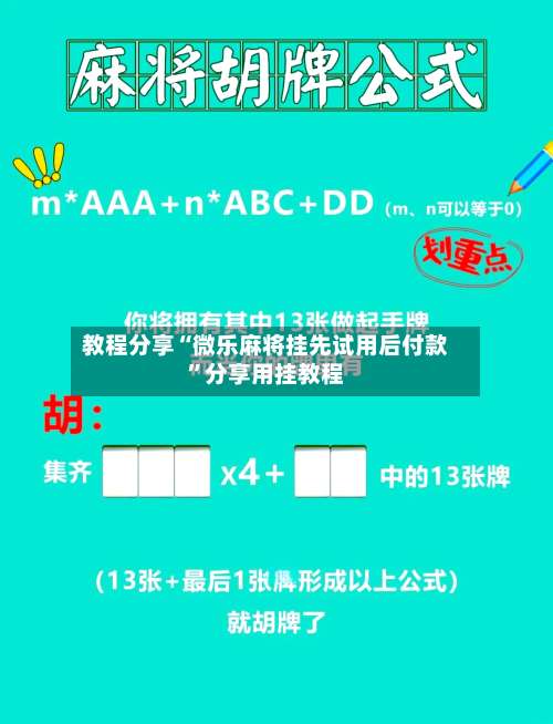 教程分享“微乐麻将挂先试用后付款”分享用挂教程-第3张图片