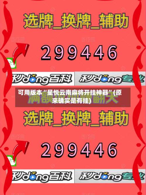可用版本“星悦云南麻将开挂神器”(原来确实是有挂)-第2张图片