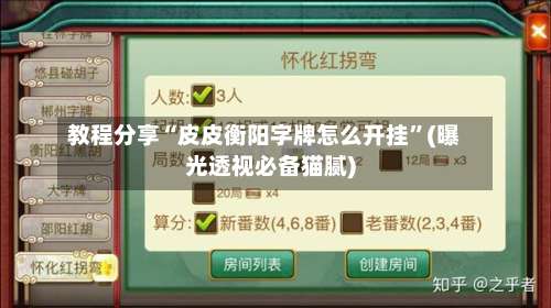 教程分享“皮皮衡阳字牌怎么开挂	”(曝光透视必备猫腻)-第1张图片