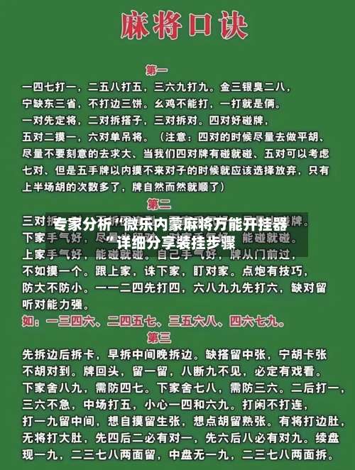专家分析“微乐内蒙麻将万能开挂器”详细分享装挂步骤-第3张图片