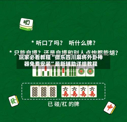玩家必看教程“微乐四川麻将外卦神器免费安装	”最新辅助详细教程-第1张图片
