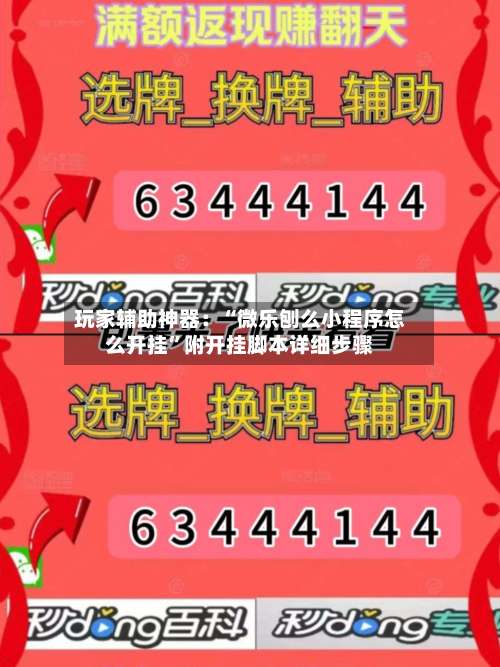 玩家辅助神器：“微乐刨么小程序怎么开挂”附开挂脚本详细步骤-第2张图片