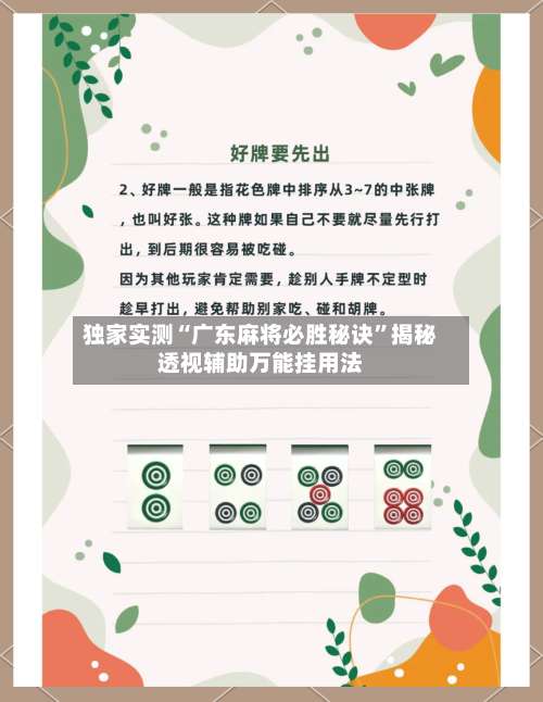 独家实测“广东麻将必胜秘诀	”揭秘透视辅助万能挂用法-第1张图片