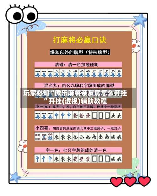 玩家必知“微乐麻将亲友房怎么开挂”开挂(透视)辅助教程-第2张图片