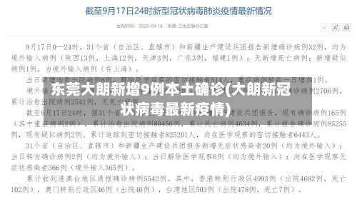 东莞大朗新增9例本土确诊(大朗新冠状病毒最新疫情)-第1张图片