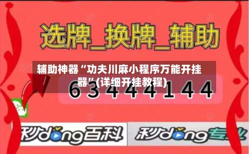 辅助神器“功夫川麻小程序万能开挂器	”(详细开挂教程)-第2张图片