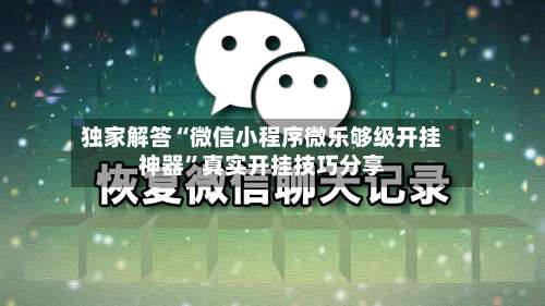 独家解答“微信小程序微乐够级开挂神器	”真实开挂技巧分享-第1张图片