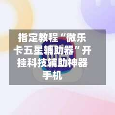 指定教程“微乐卡五星辅助器”开挂科技辅助神器手机-第3张图片