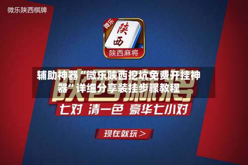 辅助神器“微乐陕西挖坑免费开挂神器”详细分享装挂步骤教程-第3张图片