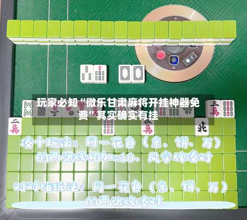 玩家必知“微乐甘肃麻将开挂神器免费	”其实确实有挂-第2张图片