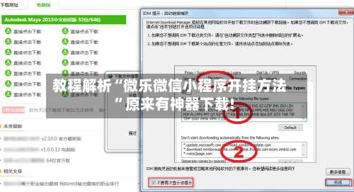 教程解析“微乐微信小程序开挂方法”原来有神器下载!-第1张图片