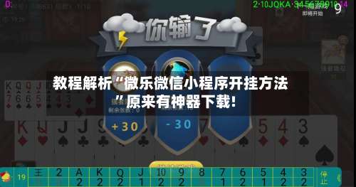 教程解析“微乐微信小程序开挂方法	”原来有神器下载!-第2张图片