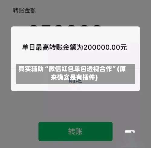 真实辅助“微信红包单包透视合作”(原来确实是有插件)-第1张图片