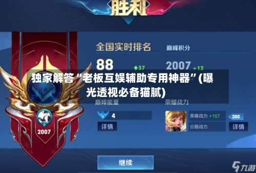 独家解答“老板互娱辅助专用神器”(曝光透视必备猫腻)-第2张图片