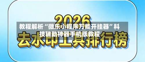 教程解析“微乐小程序万能开挂器”科技辅助神器手机版教程-第1张图片