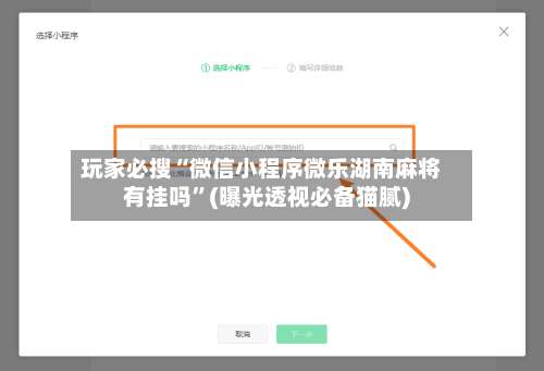 玩家必搜“微信小程序微乐湖南麻将有挂吗”(曝光透视必备猫腻)-第2张图片