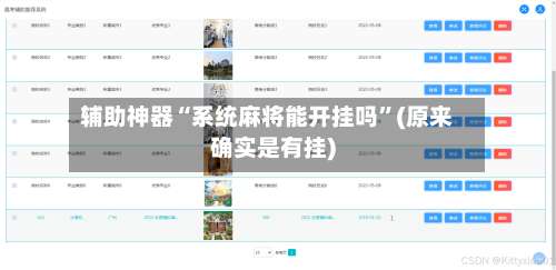 辅助神器“系统麻将能开挂吗”(原来确实是有挂)-第1张图片