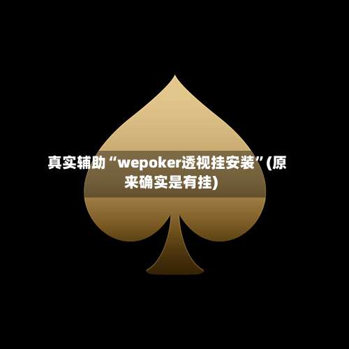 真实辅助“wepoker透视挂安装”(原来确实是有挂)-第2张图片