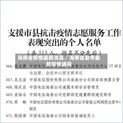 海南省疫情最新消息／海南省发布最新疫情通报-第3张图片