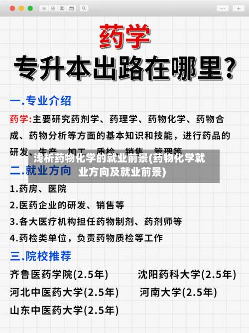 浅析药物化学的就业前景(药物化学就业方向及就业前景)-第1张图片