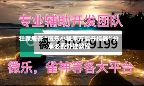 独家解答“微乐小程序万能开挂器	”分享必要外挂教程-第1张图片