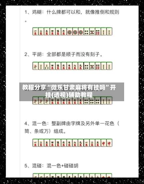 教程分享“微乐甘肃麻将有挂吗”开挂(透视)辅助教程-第1张图片