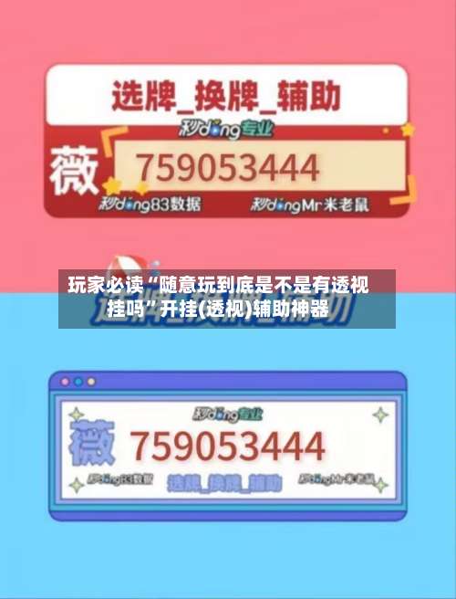 玩家必读“随意玩到底是不是有透视挂吗”开挂(透视)辅助神器-第1张图片