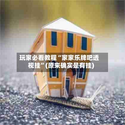 玩家必看教程“家家乐牌吧透视挂	”(原来确实是有挂)-第2张图片