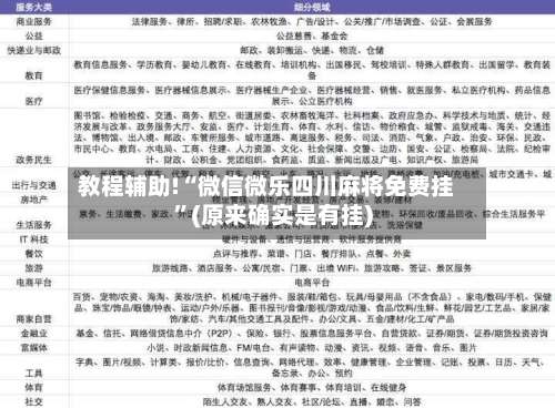 教程辅助!“微信微乐四川麻将免费挂	”(原来确实是有挂)-第1张图片