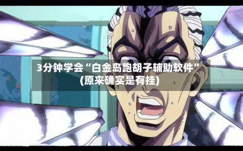 3分钟学会“白金岛跑胡子辅助软件”(原来确实是有挂)-第1张图片