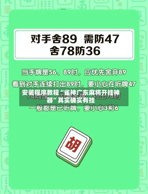 安装程序教程“雀神广东麻将开挂神器”其实确实有挂-第1张图片