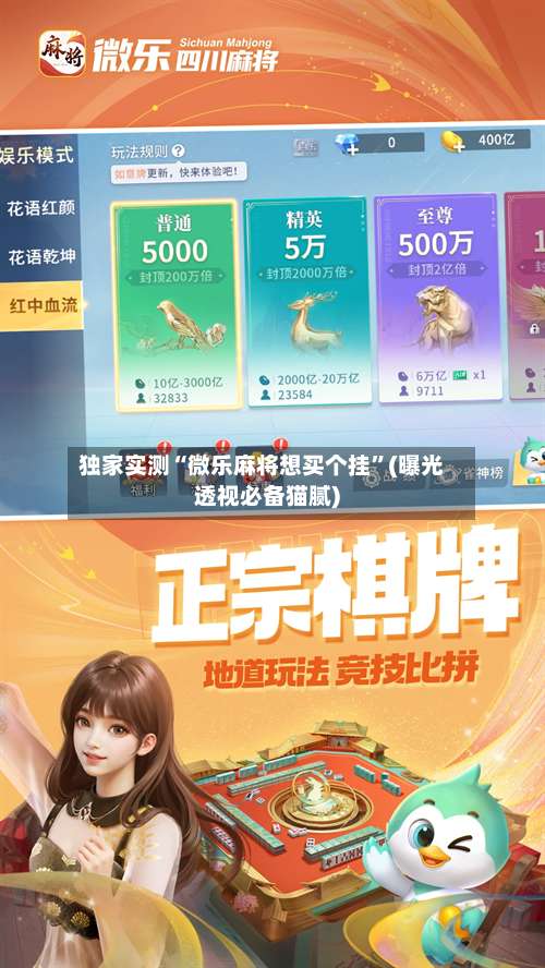 独家实测“微乐麻将想买个挂	”(曝光透视必备猫腻)-第1张图片