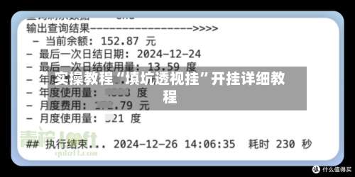 实操教程“填坑透视挂”开挂详细教程-第1张图片