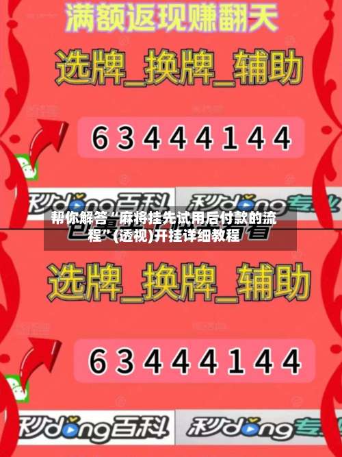 帮你解答“麻将挂先试用后付款的流程	”(透视)开挂详细教程-第3张图片