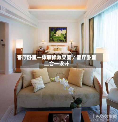 客厅卧室一体装修效果图／客厅卧室二合一设计-第2张图片