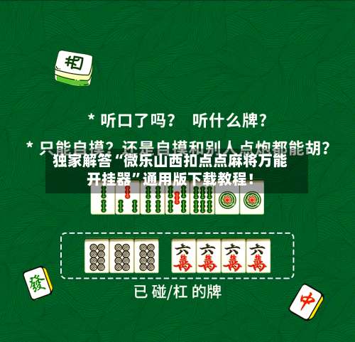 独家解答“微乐山西扣点点麻将万能开挂器”通用版下载教程！-第1张图片