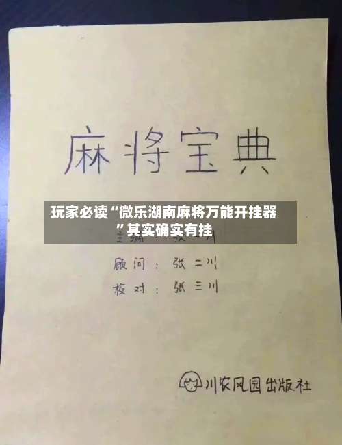 玩家必读“微乐湖南麻将万能开挂器”其实确实有挂-第3张图片