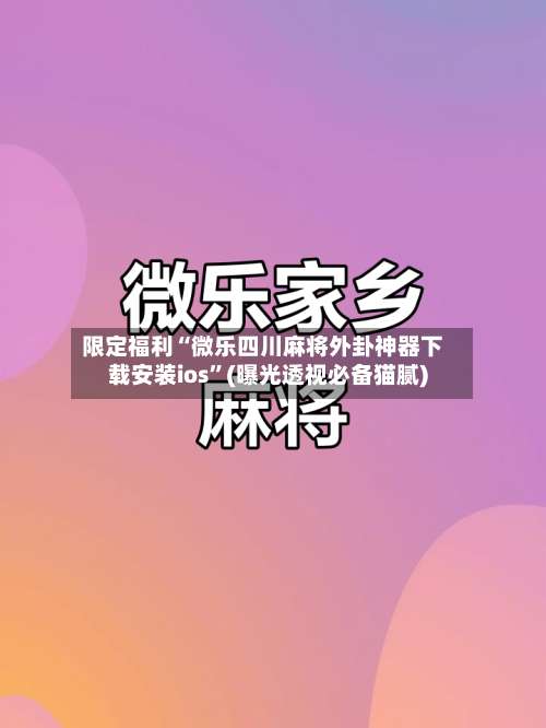 限定福利“微乐四川麻将外卦神器下载安装ios”(曝光透视必备猫腻)-第2张图片