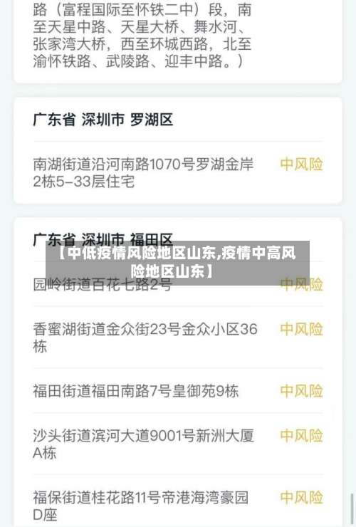 【中低疫情风险地区山东,疫情中高风险地区山东】-第1张图片